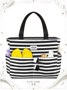 Large Waterproof Beach Tote Bag Zippered Foldable Travel Pool Bag